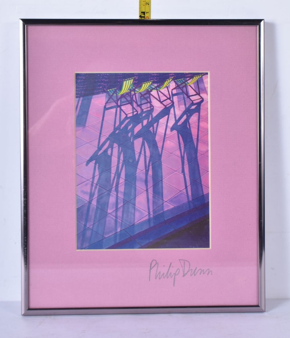 A small signed framed print by Philip Dunn 18 x 14cm: A small signed framed print by Philip Dunn 18 x 14cm