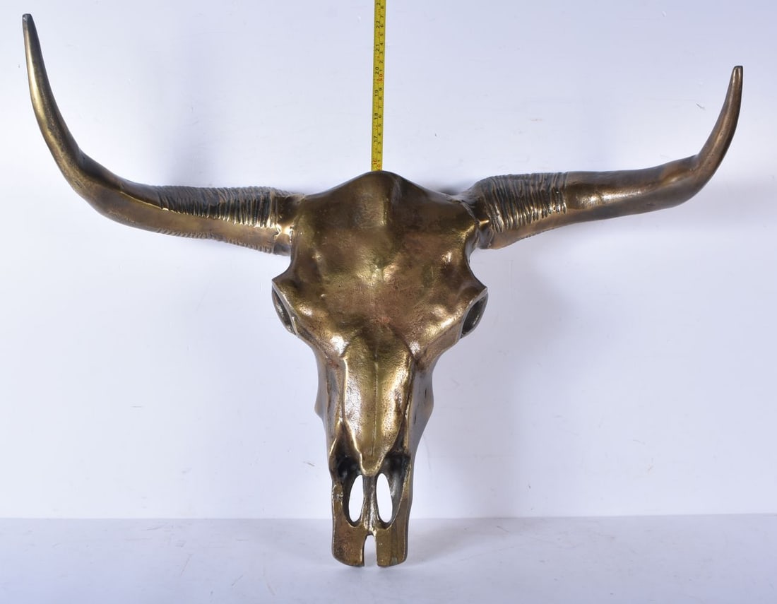A large metal bulls skull 68 x 49 cm (1 of 3)