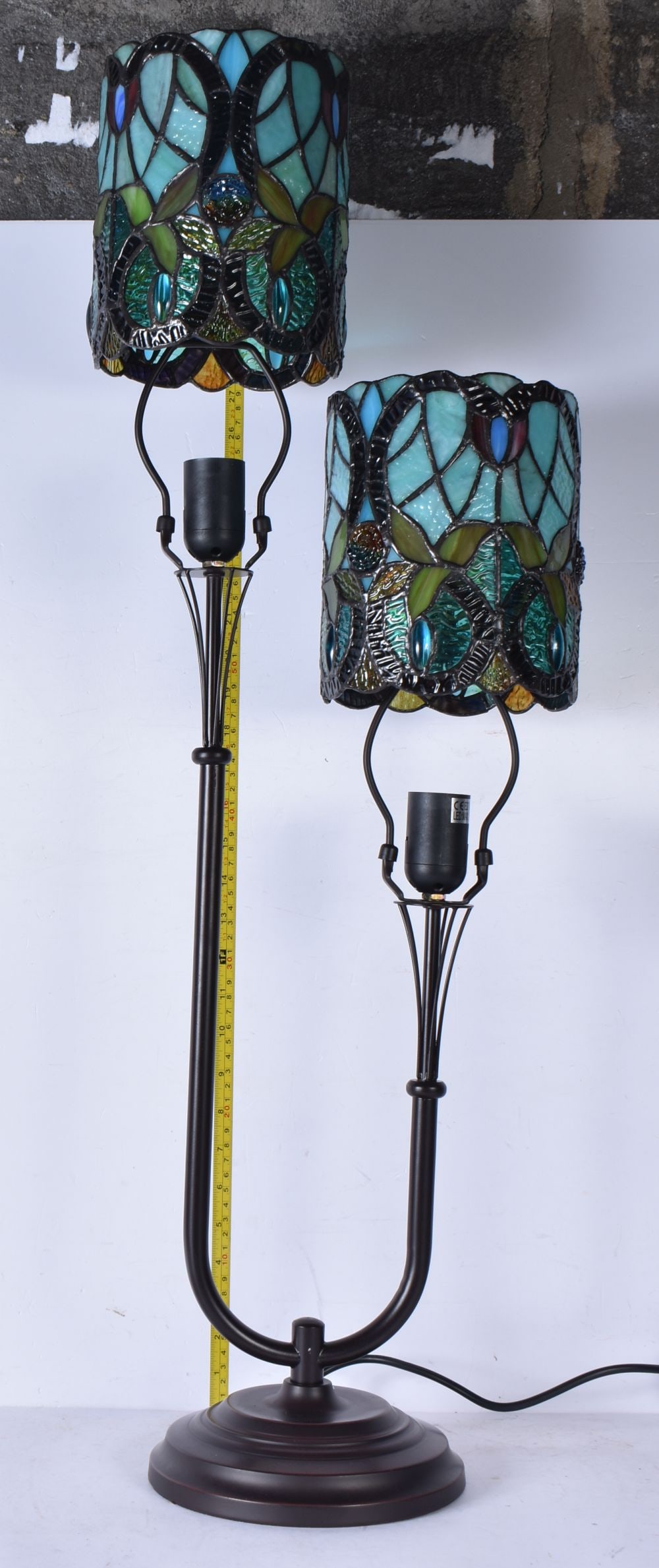 A Tiffany style twin standing lamp (1 of 4)