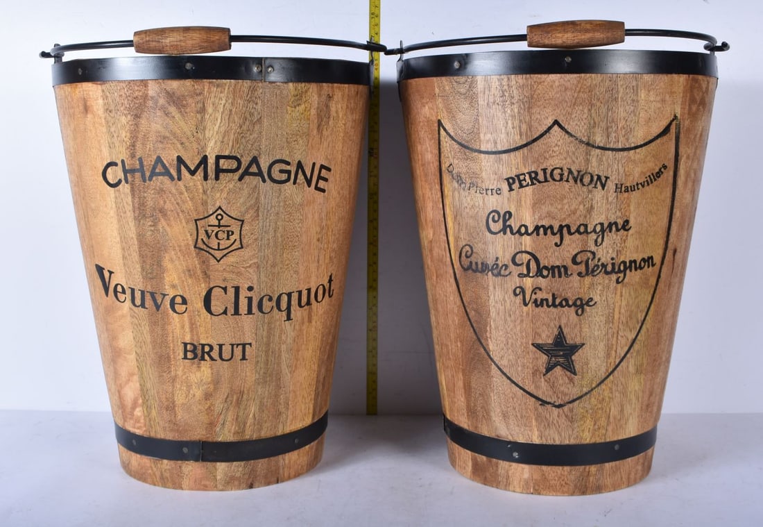 A pair of wooden champagne buckets 40 x 30cm (2) (1 of 2)