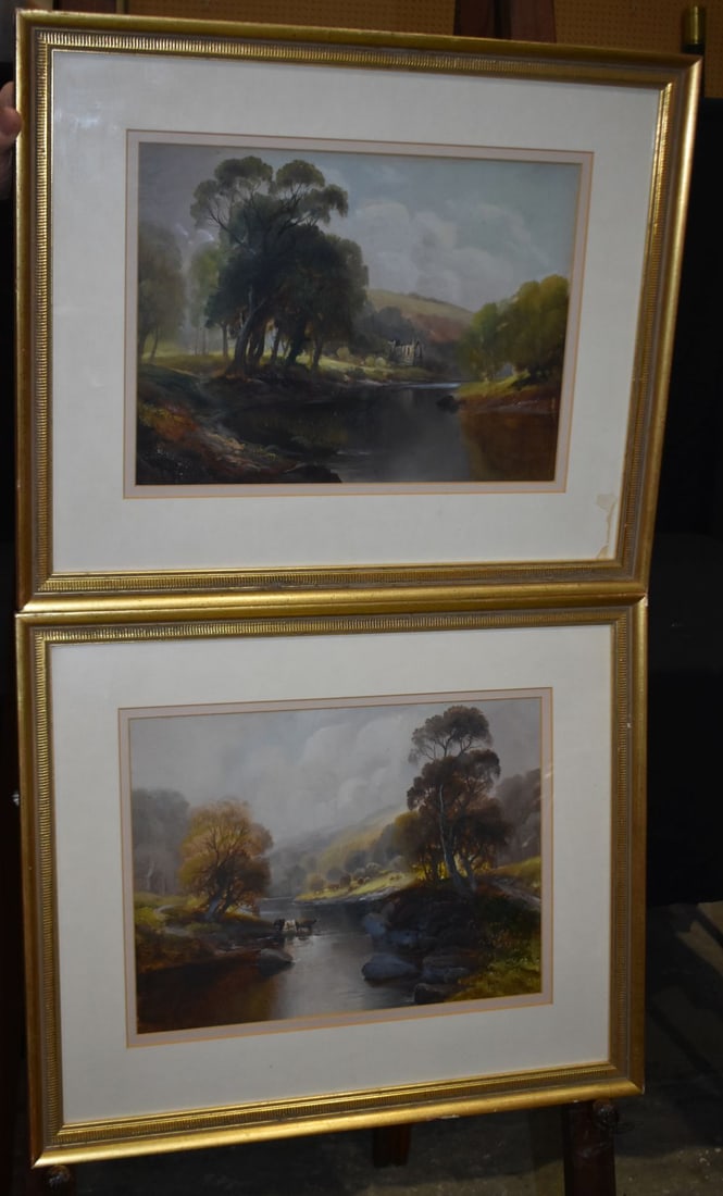 William Haviland Lindley (1882-1969) Two framed oil on board depicting rural scenes; image 27 x 36.5 (1 of 5)