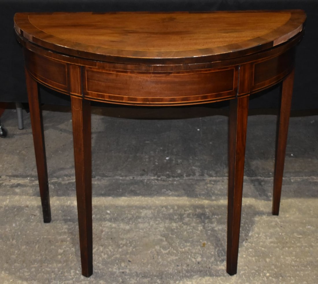 A 19th Century inlaid Satinwood card table 73 x 90 x 91cm (1 of 6)