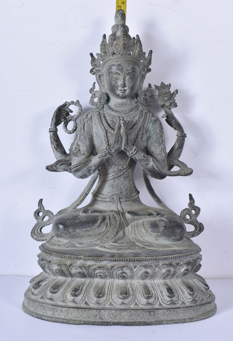 A Tibetan bronze figure of Tara 34cm (1 of 5)