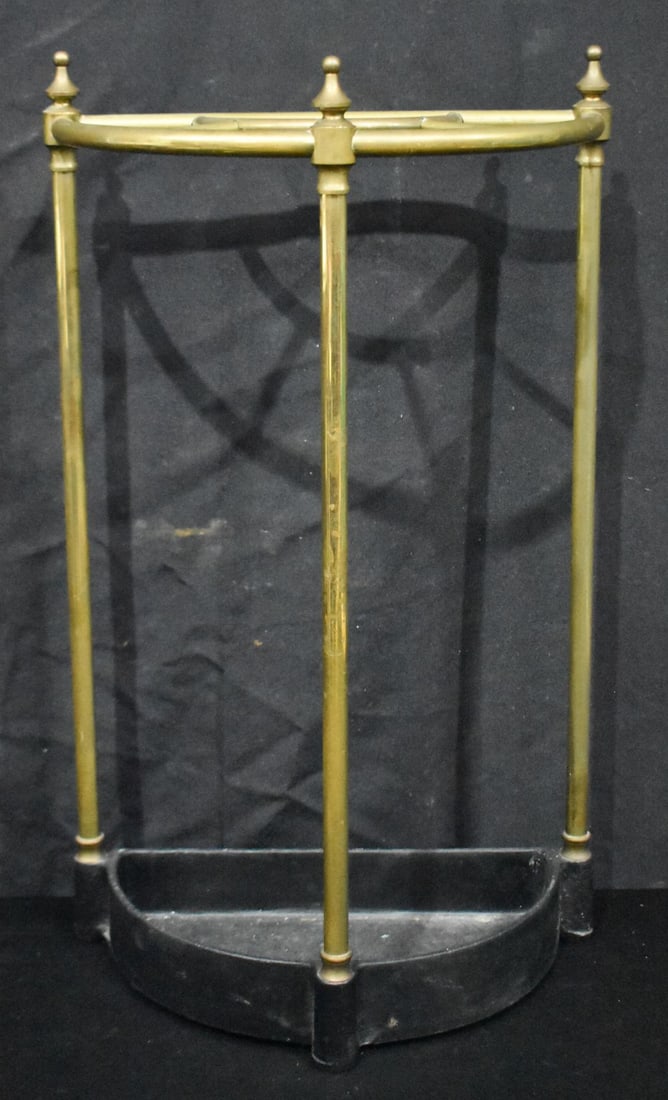 A vintage brass and cast iron stick/umbrella stand 65 x 38cm. (1 of 2)
