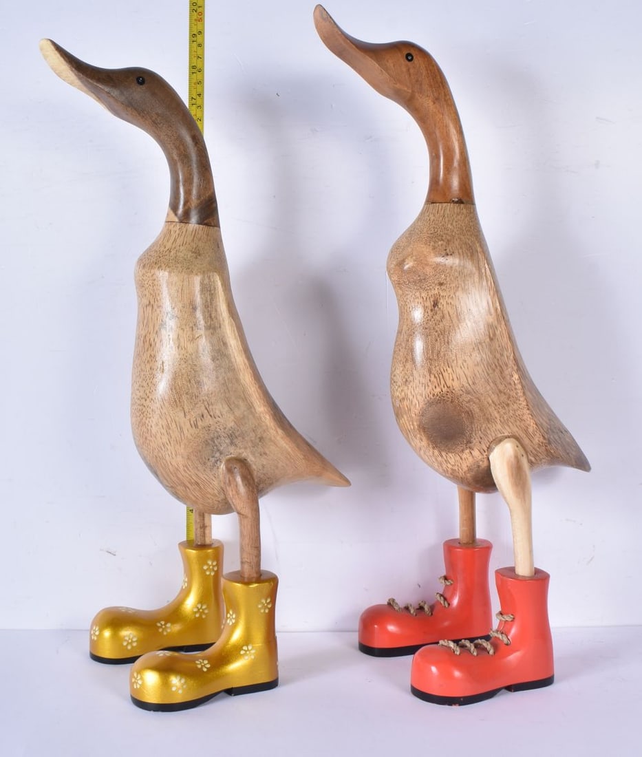A pair of novelty wooden Ducks 46cm (2) (1 of 5)