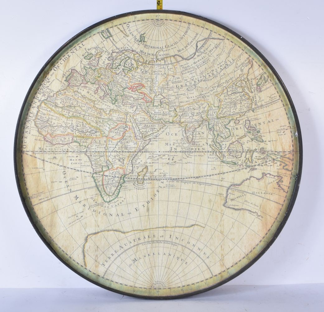 A world map table top .59cm diameter. (1 of 4)