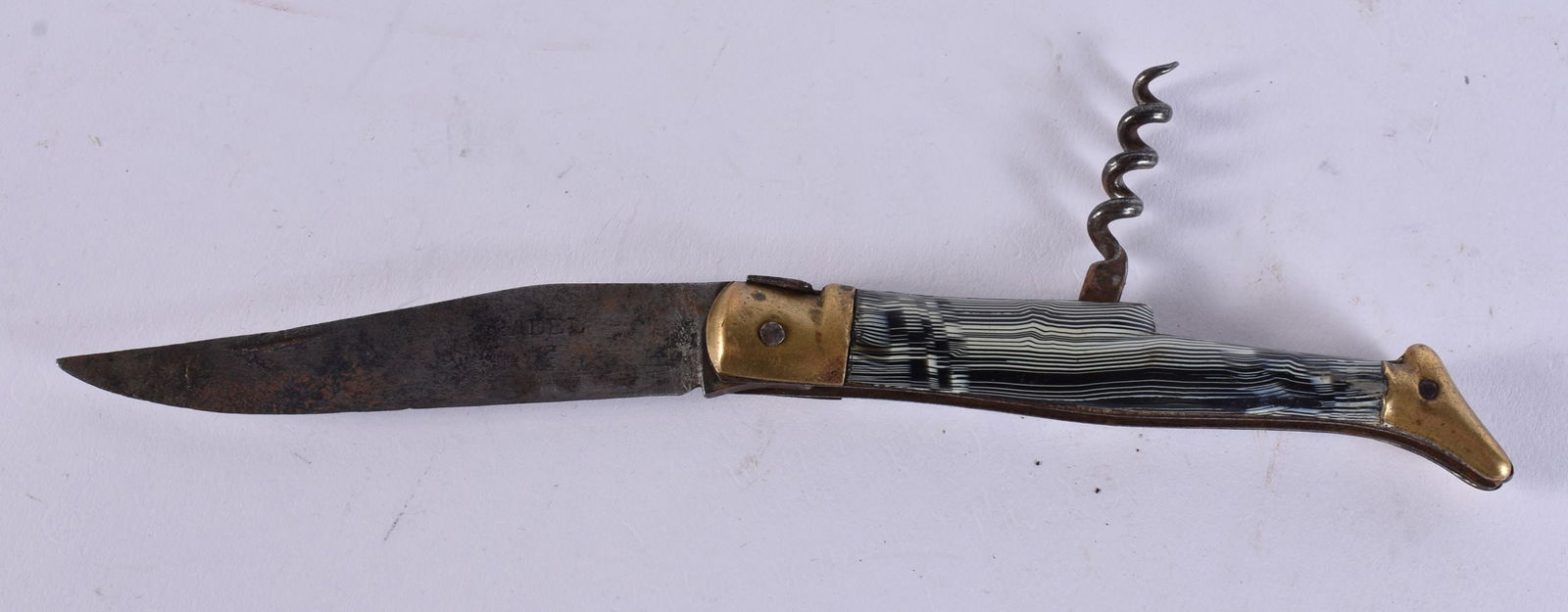 AN UNUSUAL ANTIQUE PRADEL NOVELTY POCKET KNIFE BOOT CORKSCREW. 43 grams. 19.5 cm long extended. WE A (1 of 3)