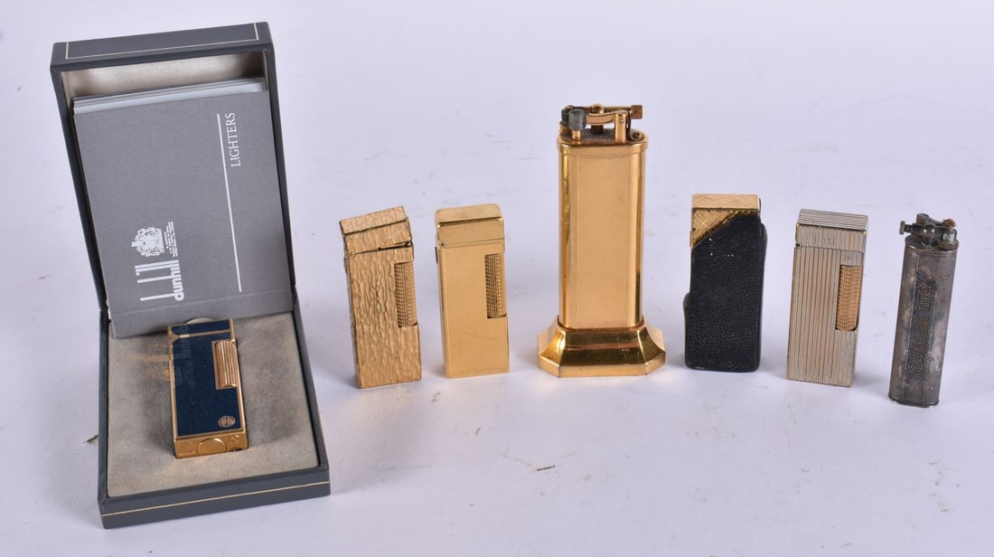 SEVEN DUNHILL LIGHTERS. (7) (1 of 6)