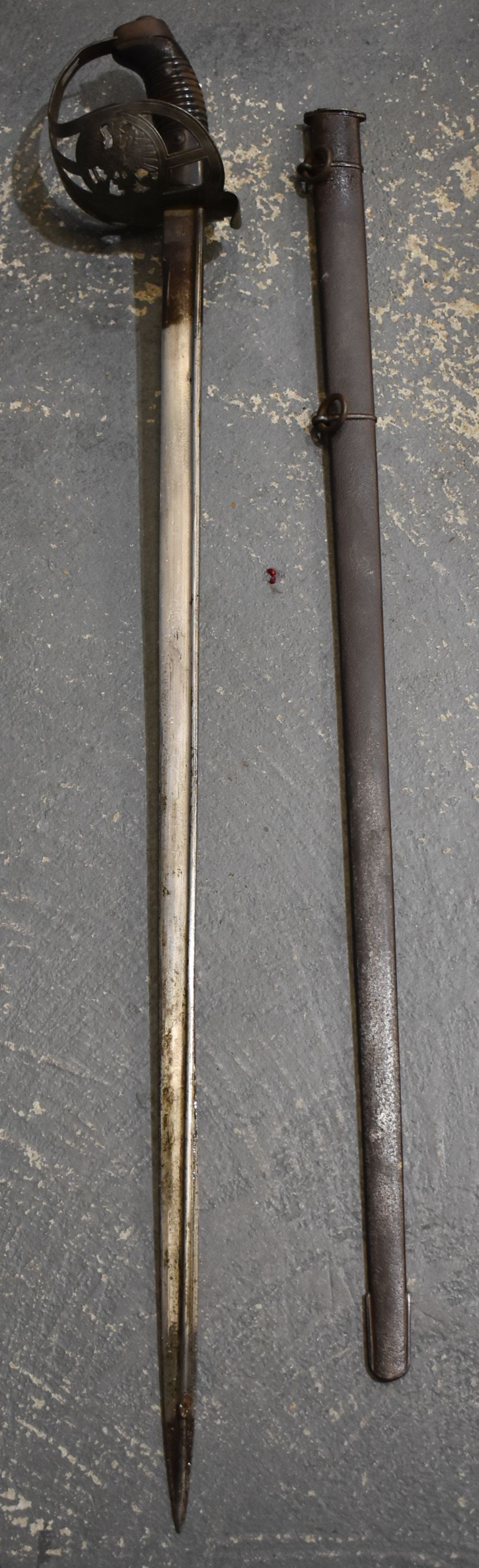 AN ANTIQUE PRUSSIAN ERFURT SWORD. 100 cm long. WE ARE UNABLE TO OFFER IN HOUSE SHIPPING ON THIS LO (1 of 8)