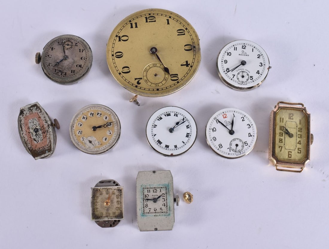 ASSORTED WATCH MOVEMENTS AND DIALS. (qty) (1 of 5)