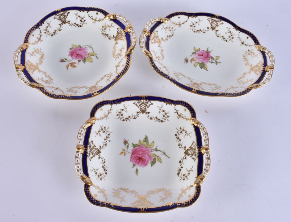 ASSORTED COALPORT PORCELAIN. Largest 25 cm wide. (3) (1 of 5)