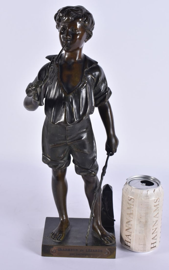 French School (19th Century) Bronze, Standing boy. 39 cm high. (1 of 8)