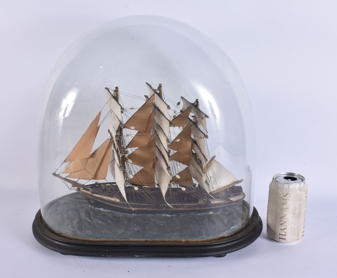 A LOVELY VICTORIAN CARVED WOOD FOLK ART SHIPS DIORAMA. 38 cm x 36 cm. (1 of 6)