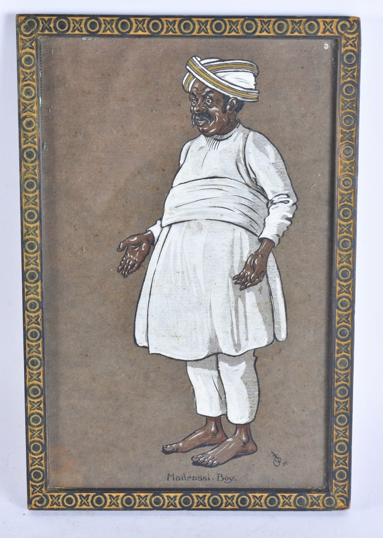 English School (Early 20th Century) Painting, India interest, Madrassi boy. 30 cm x 18 cm, image 28c: English School (Early 20th Century) Painting, India interest, Madrassi boy. 30 cm x 18 cm, image 28cm x 16 cm.