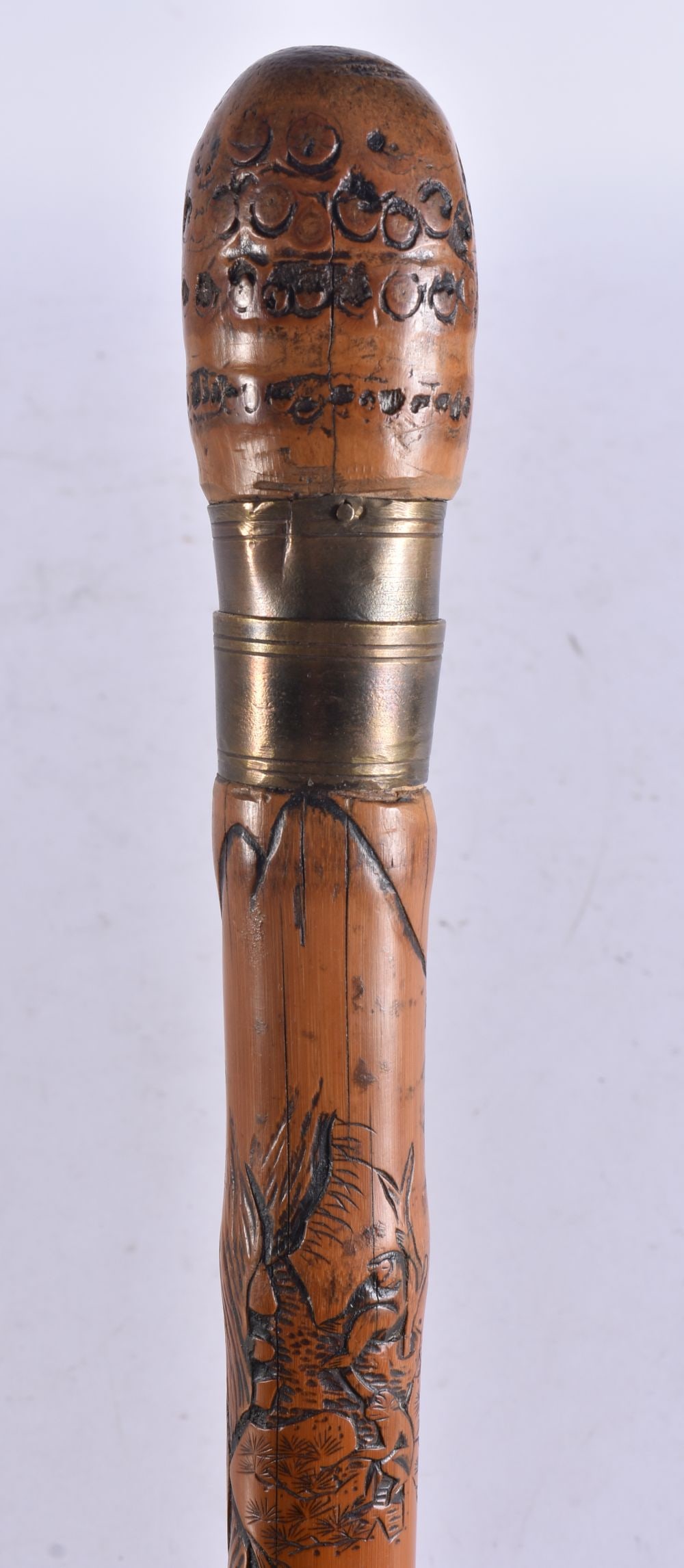 A 19TH CENTURY JAPANESE MEIJI PERIOD BAMBOO CASED SWORD STICK. 88 cm long. WE ARE UNABLE TO OFFER I (1 of 6)