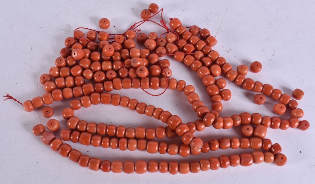 ANTIQUE STRANDS OF CORAL. 230 grams approx. (qty) (1 of 5)