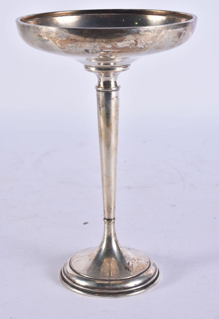 A SILVER TAZZA. 220 grams overall. 19 cm high. (1 of 5)