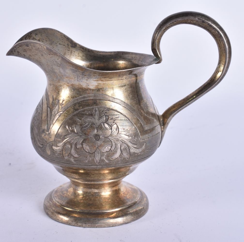 AN ANTIQUE RUSSIAN SILVER JUG. 127 grams. 11.25 cm high. (1 of 7)