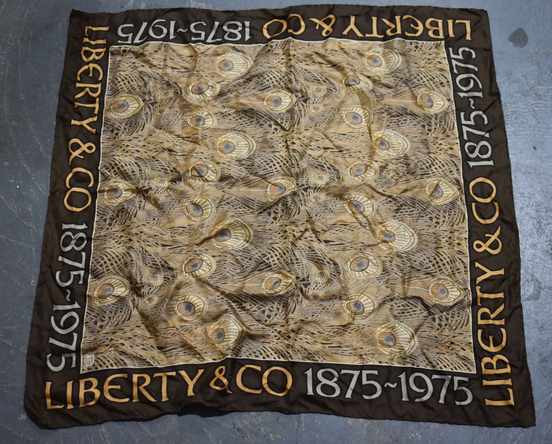A LIBERTY & CO 1976 SILK SCARF. 80 cm square.: A LIBERTY & CO 1976 SILK SCARF. 80 cm square.
