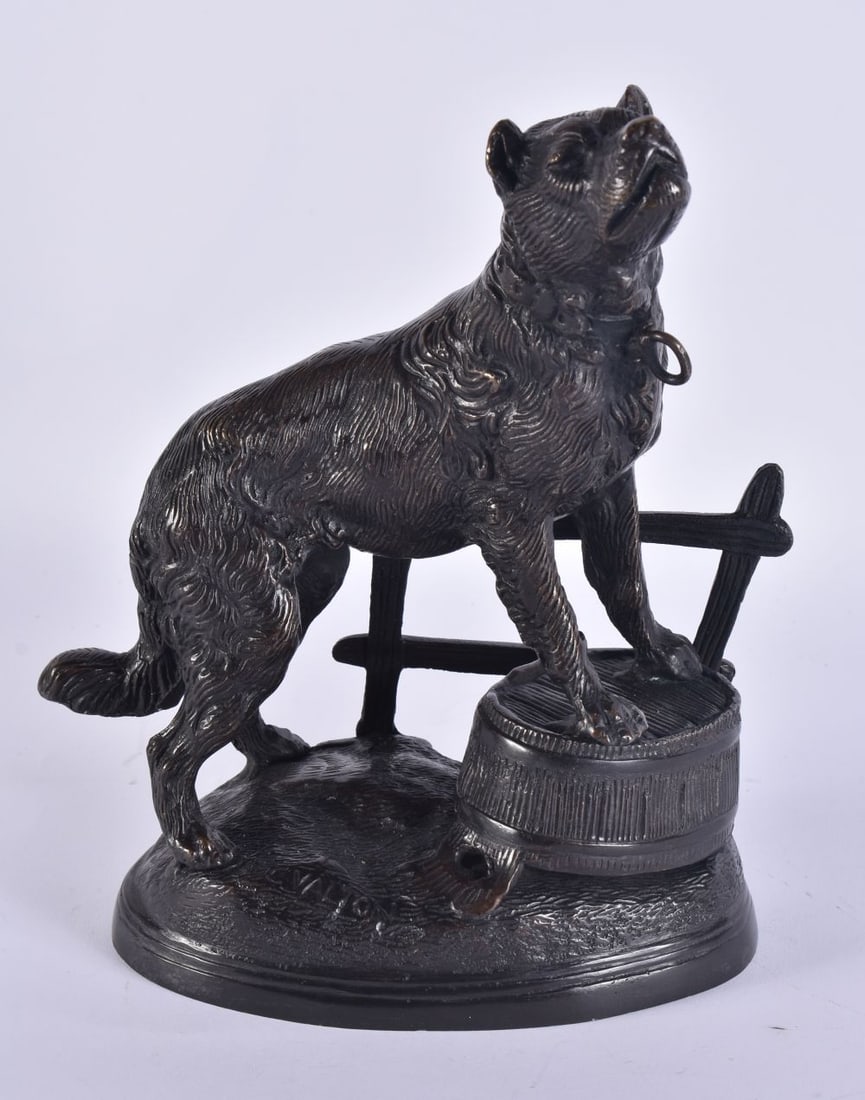A CONTINENTAL BRONZE FIGURE OF A DOG. 23 cm x 12 cm. (1 of 6)