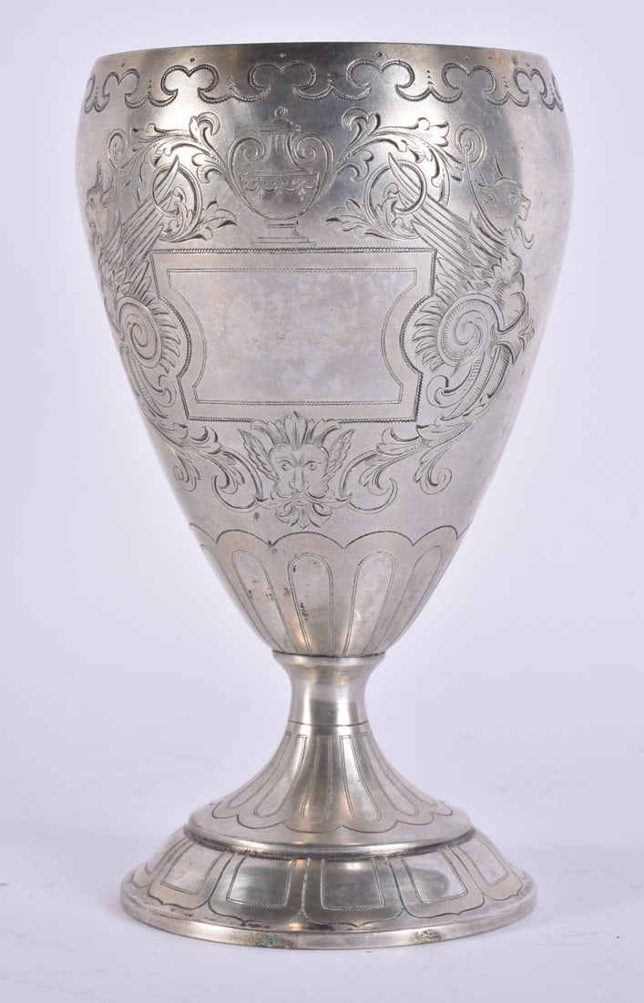 AN ANTIQUE RUSSIAN SILVER GOBLET. 112 grams. 12.5 cm high. (1 of 4)