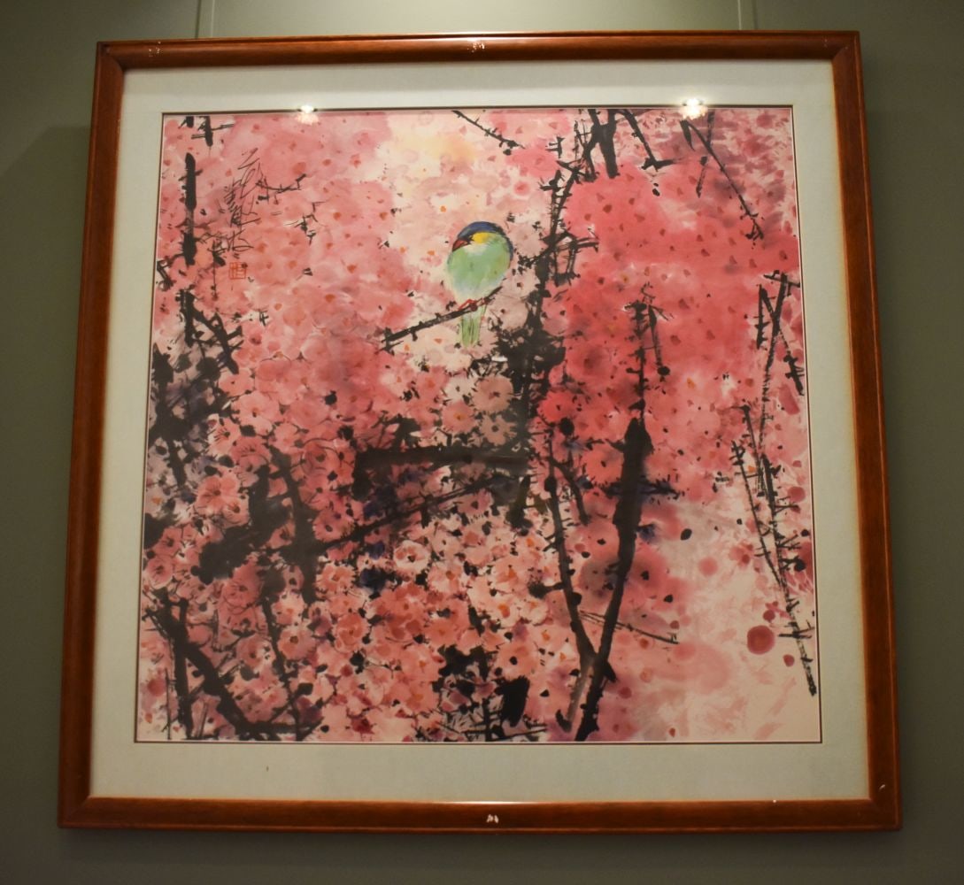 TWO CHINESE INK WASH PAINTINGS. 84 cm x 84 cm, image 68 cm x 65 cm.: TWO CHINESE INK WASH PAINTINGS. 84 cm x 84 cm, image 68 cm x 65 cm.