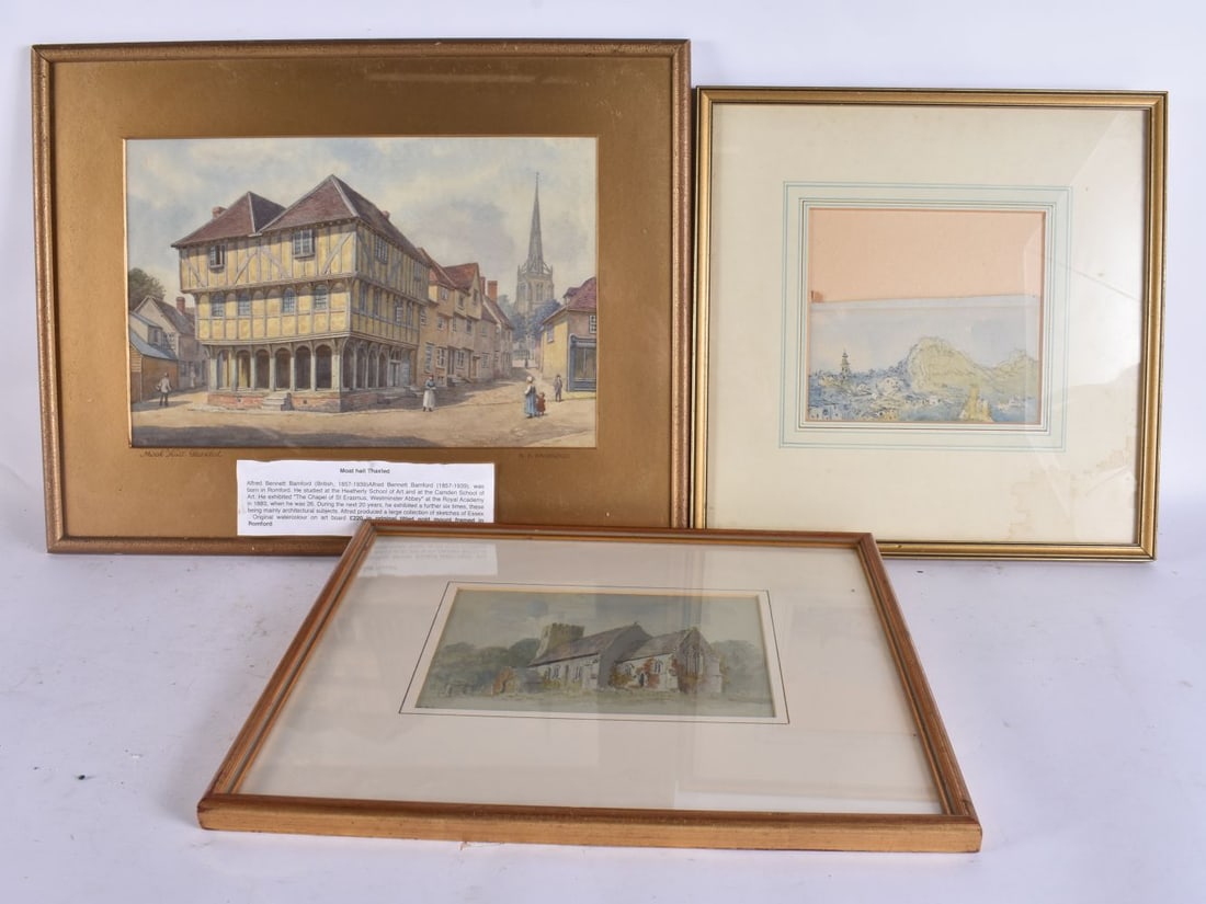 English School (19th Century) 3 x Watercolours, Various Scenes/Artists. Largest 45cm x 35cm. (3) (1 of 4)