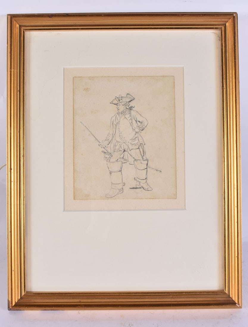 Thomas Hearn (1774-1817) Pencil sketch, Figural study. 32 cm x 25, image 16 cm x 13.5 cm.: Thomas Hearn (1774-1817) Pencil sketch, Figural study. 32 cm x 25, image 16 cm x 13.5 cm.