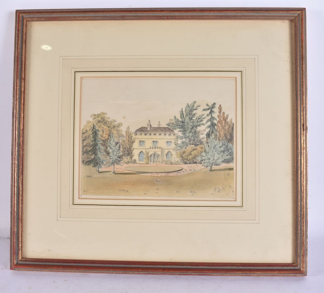 John Hassell (1767-1825) Watercolour, Elyills (Surrey) Seat of W H Freemantle Esq MP 1822. 38 cm x 3 (1 of 3)