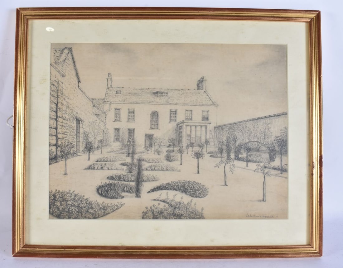 English School (19th Century) Drawing, Caledon House. 48 cm x 40 cm, image 37.5 cm x 28cm. (1 of 4)