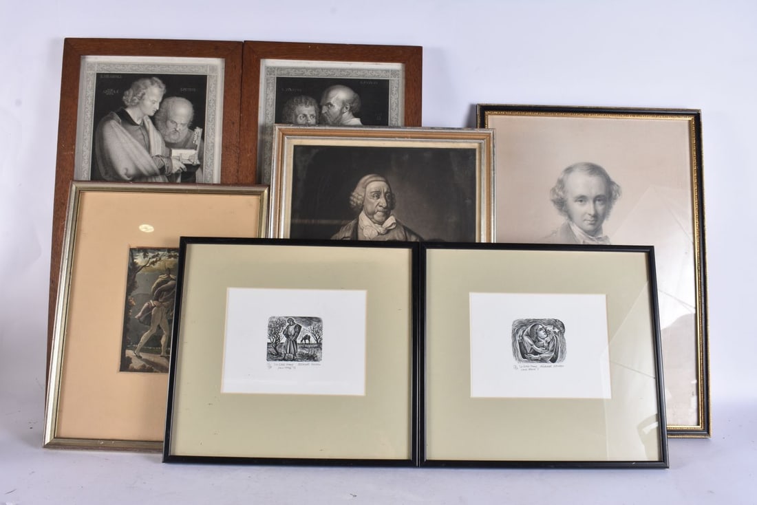 EIGHT ANTIQUE PRINTS/ENGRAVINGS. Largest 55 cm x 24 cm. (8): EIGHT ANTIQUE PRINTS/ENGRAVINGS. Largest 55 cm x 24 cm. (8)