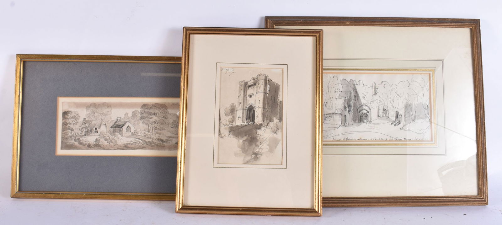 William Henry Brooke (1772-1860) Irish, 3 x Ink Wash landscape studies. Largest 34 cm x 30 cm. (3) (1 of 5)