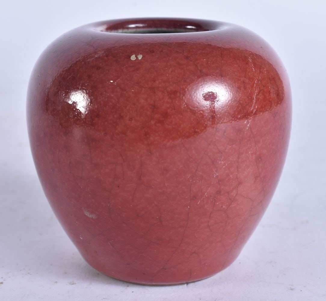 A CHINESE OXBLOOD GLAZED BRUSH WASHER. 8 cm high. (1 of 4)