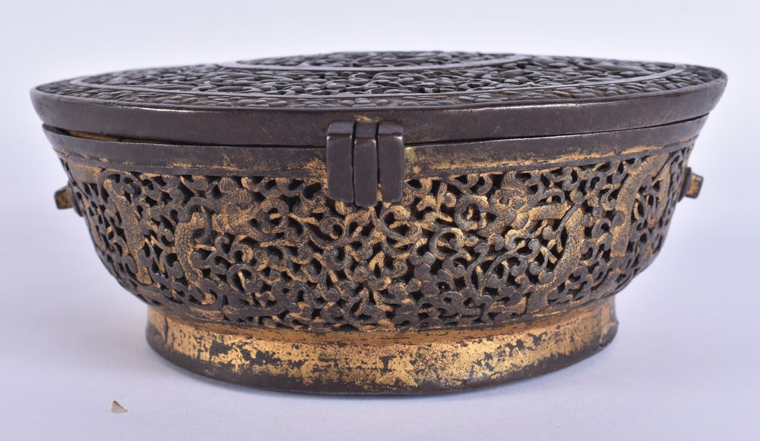 A FINE AND EXCEEDINGLY RARE 15TH CENTURY CHINESE GILDED IRON DRAGON CENSER Early Ming, Ex Christies (1 of 18)