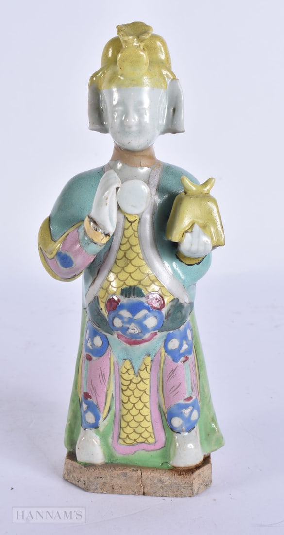 AN EARLY 19TH CHINESE STONEWARE ENAMELLED IMMORTAL Qing. 20 cm high. (1 of 7)