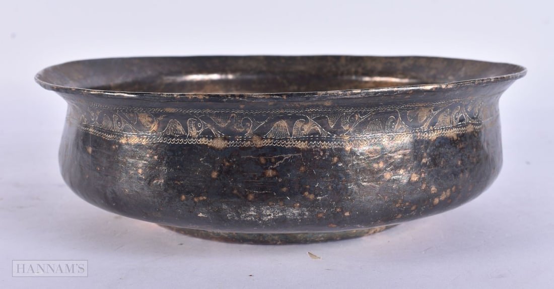 AN ANTIQUE PERSIAN ISLAMIC SILVER BOWL. 405 grams. 20.5 cm wide. (1 of 13)