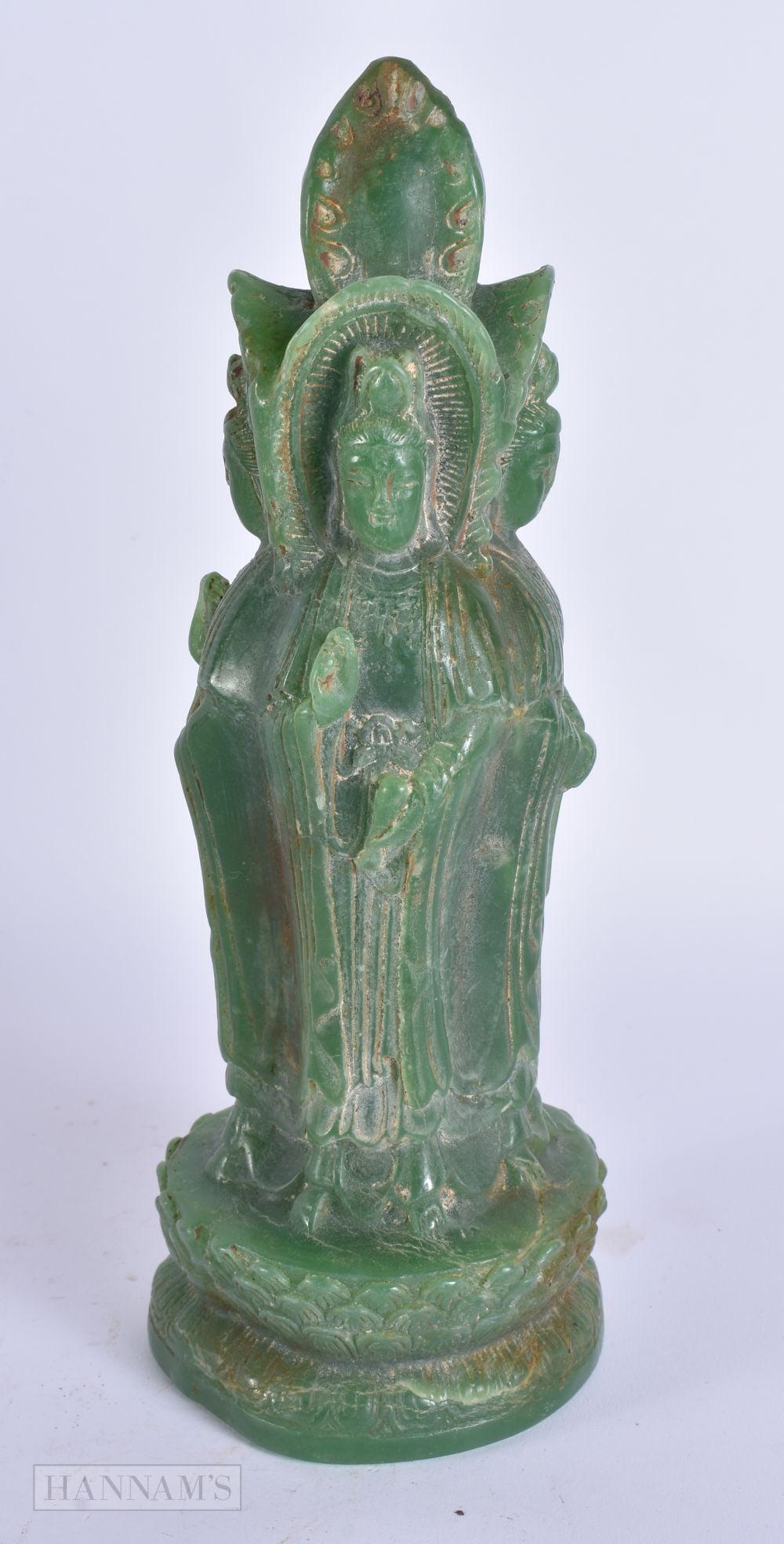 A CHINESE JADE TYPE FIGURE. 24 cm high. (1 of 4)
