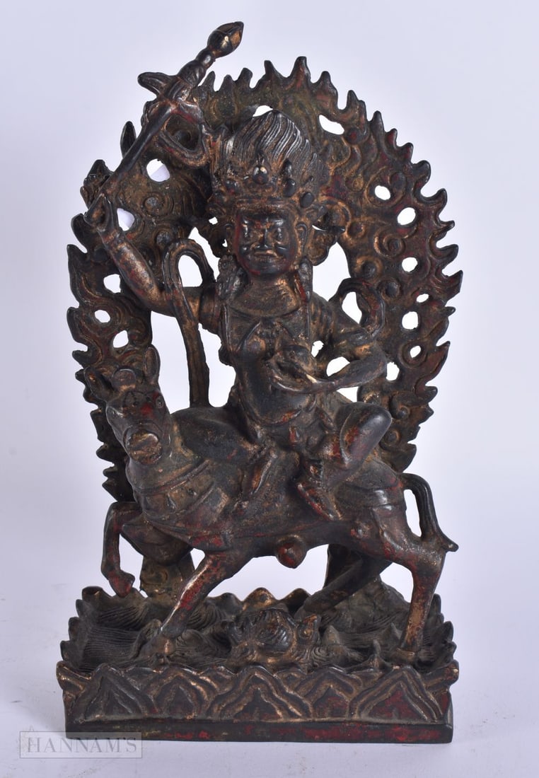 A CHINESE TIBETAN BRONZE BUDDHA. 22 cm high. (1 of 5)