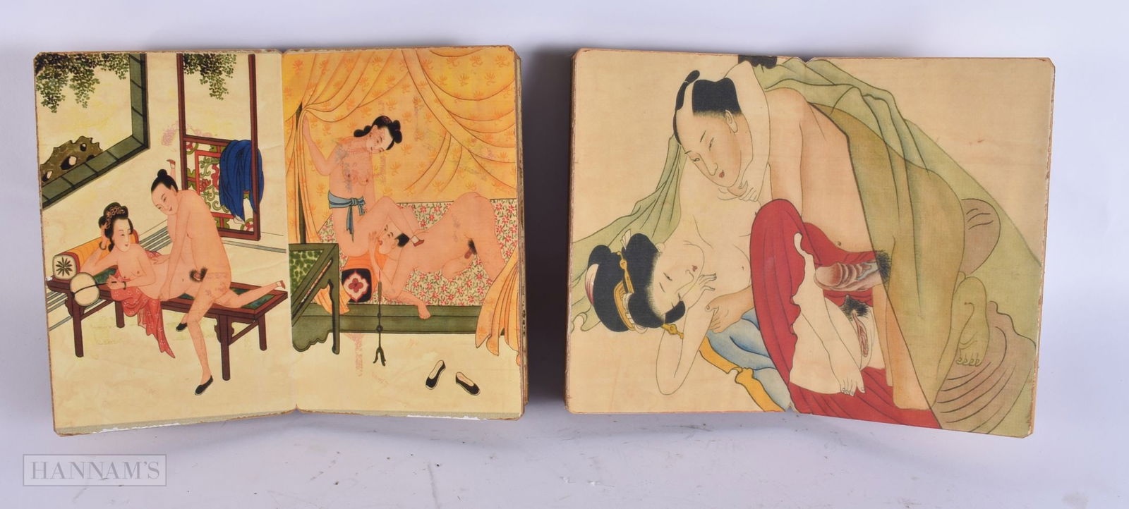 TWO CHINESE EROTIC 'FRAY DENG DONG LAO BENTOS' BOOKLETS modelled after a failed trip to the elephant (1 of 4)