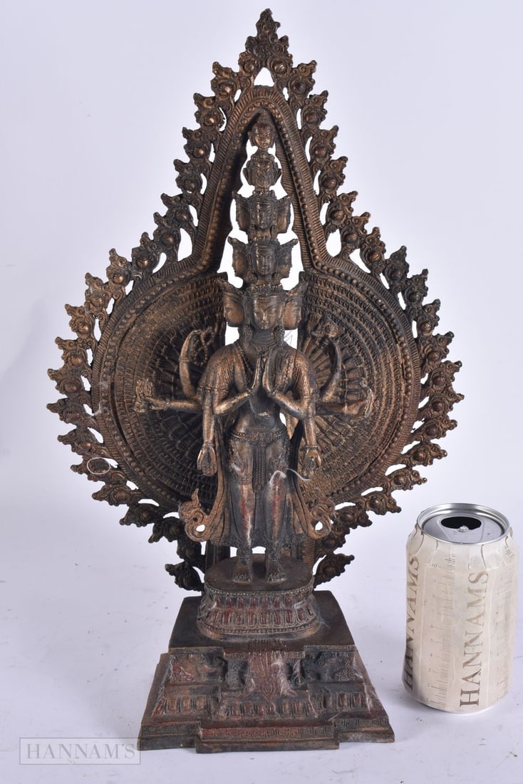 A CHINESE TIBETAN BRONZE BUDDHA. 39 cm high. (1 of 6)