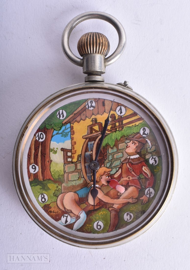 AN EROTIC 'THIS BEATS FRAY BENTOS' POCKET WATCH modelled as German diplomat Heinz Quesser Elliot, ac (1 of 4)