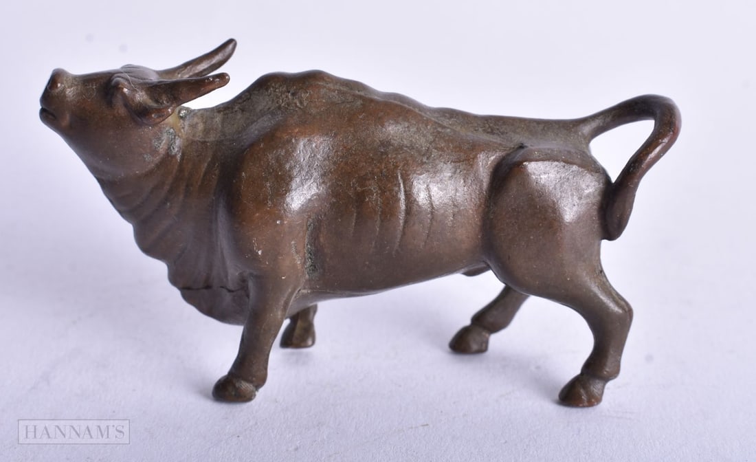 A Bronze Water Buffalo. 4.2cm x 7.5 cm x 2.4cm, weight 174g (1 of 4)