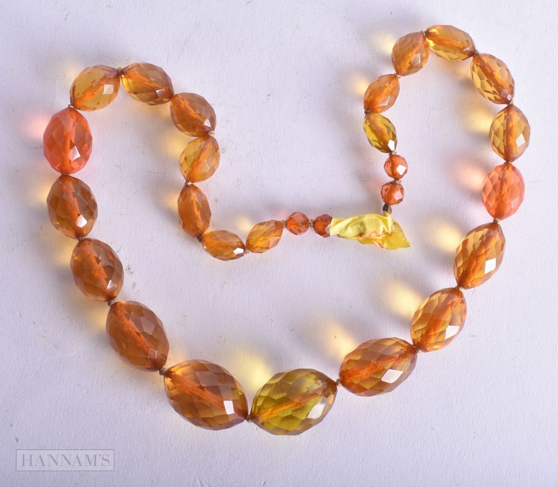 A Faceted Bead Necklace. 50cm long, Largest Bead 14mm, weight 48g (1 of 3)