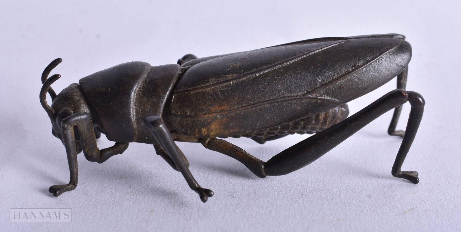 An Articulated Bronze Locust. 2.6cm x 8cm x 4.5 cm, weight 69g: An Articulated Bronze Locust. 2.6cm x 8cm x 4.5 cm, weight 69g