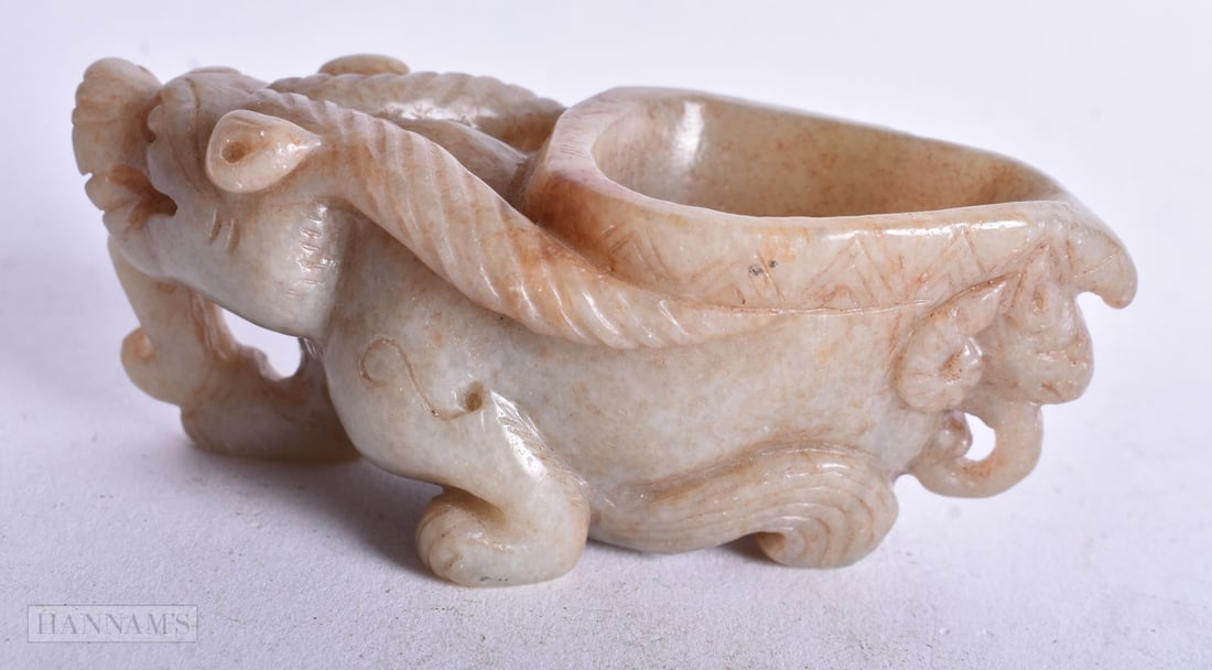 A Hardstone Libation Cup. 3.4cm x 8.7cm x 3.7cm, weight 122g: A Hardstone Libation Cup. 3.4cm x 8.7cm x 3.7cm, weight 122g