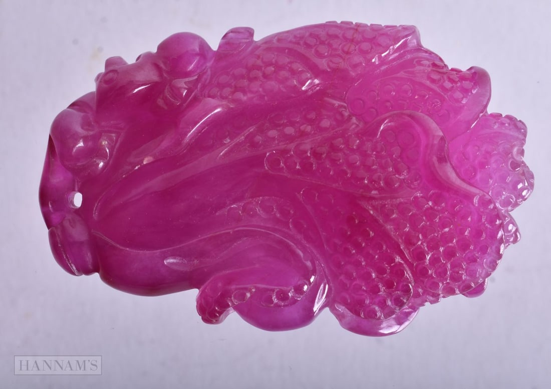 A Pink Tourmaline Pendant. 5.5 cm x 3.6cm x 1.3cm, weight 34.7g (1 of 2)