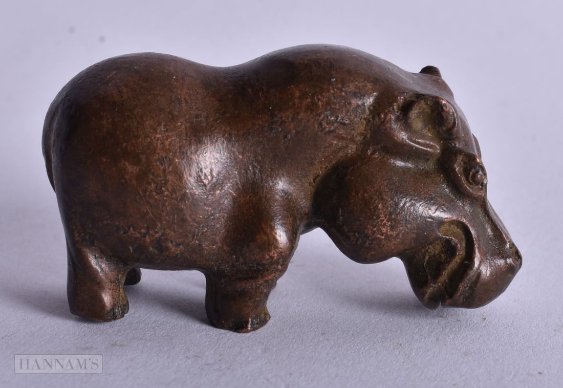 A Bronze Hippo. 3.2cm x 5.8cm x 2.5 cm, weight 193.7g (1 of 4)