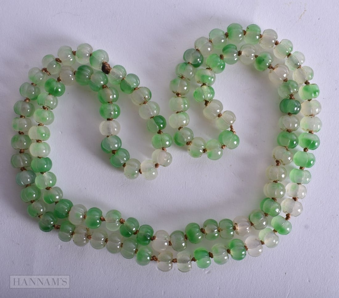 A Hardstone Beaded Necklace. Bead Size 9mm, Length 90cm, weight 106g (1 of 2)