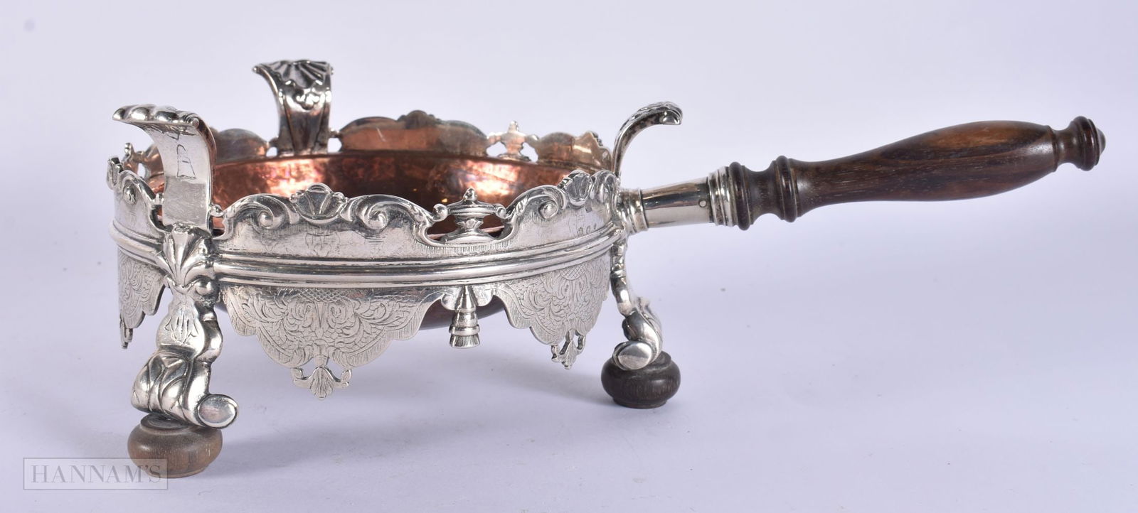 AN ANTIQUE DUTCH SILVER SAUCE BOAT. 506 grams overall. 23.5 cm wide. (1 of 6)
