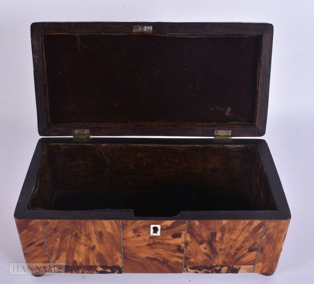 A REGENCY TORTOISESHELL RECTANGULAR BOX. 25 cm x 12 cm. - 2